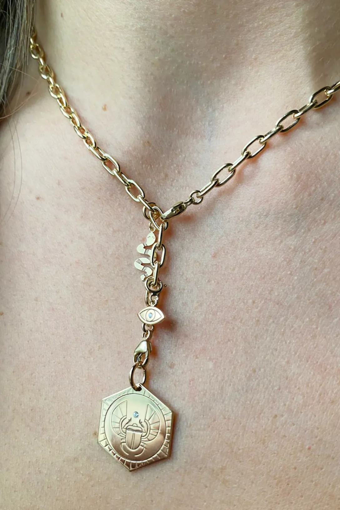 14k Medium Rectangle Oval Chain w/ Lobster Clasp