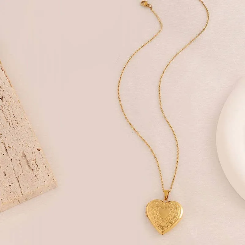 18K Locket Necklace Stainless Steel