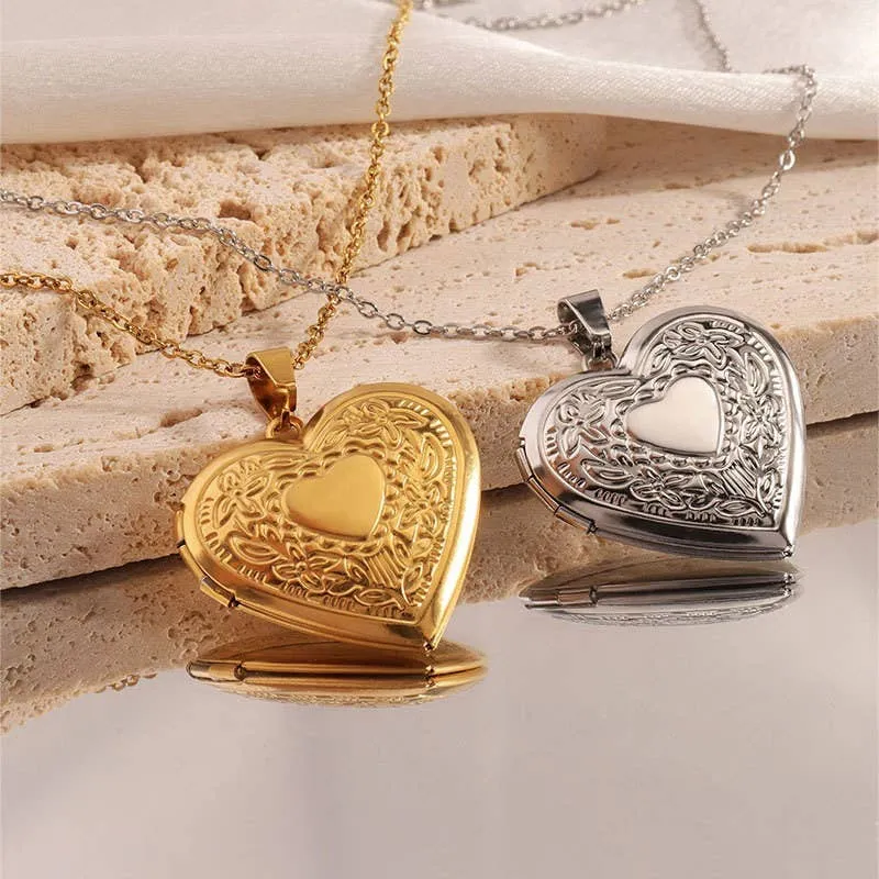 18K Locket Necklace Stainless Steel