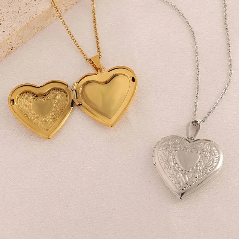 18K Locket Necklace Stainless Steel