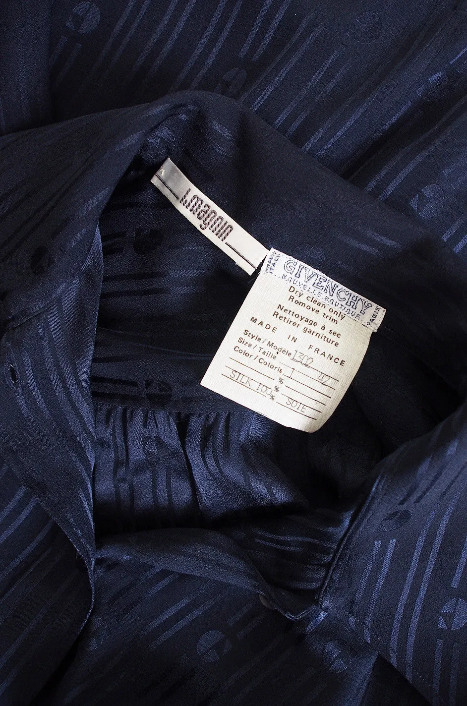 1970s Blue Silk Givenchy Top