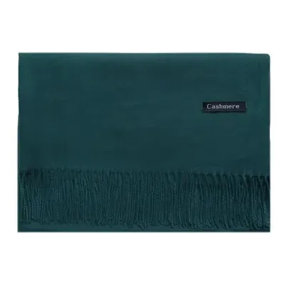 2025 Winter Cashmere Scarf Women Luxury Pashmina Shawls Long Wraps Autumn Warm Neck Scarf Tassel Ladies Scarves Black Red Green