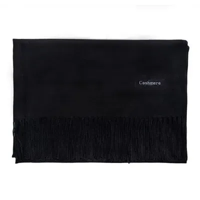 2025 Winter Cashmere Scarf Women Luxury Pashmina Shawls Long Wraps Autumn Warm Neck Scarf Tassel Ladies Scarves Black Red Green