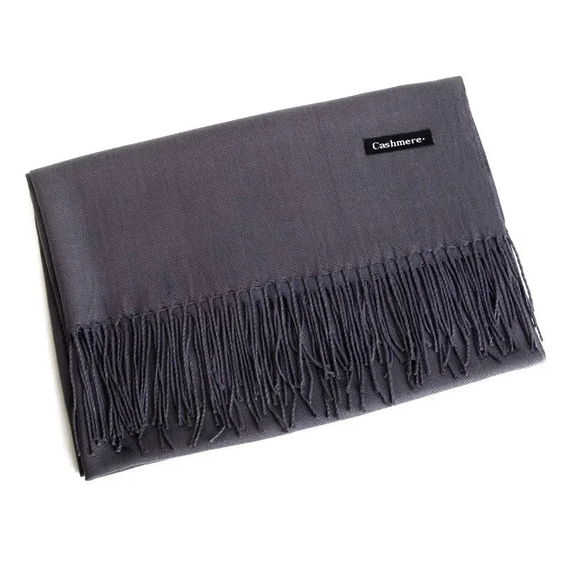 2025 Winter Cashmere Scarf Women Luxury Pashmina Shawls Long Wraps Autumn Warm Neck Scarf Tassel Ladies Scarves Black Red Green