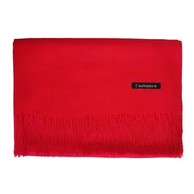 2025 Winter Cashmere Scarf Women Luxury Pashmina Shawls Long Wraps Autumn Warm Neck Scarf Tassel Ladies Scarves Black Red Green