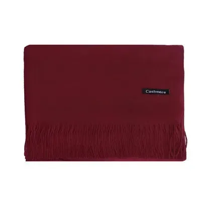 2025 Winter Cashmere Scarf Women Luxury Pashmina Shawls Long Wraps Autumn Warm Neck Scarf Tassel Ladies Scarves Black Red Green