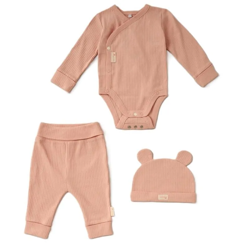 3 Piece Organic Baby Gift Set - Rose Pink