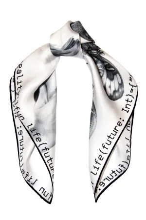 405Method not Allowed / White & Black Print Silk Scarf