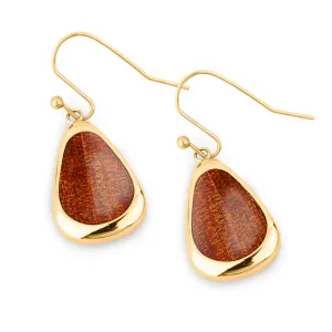Ancient Kauri Drop Earrings - Yellow Gold