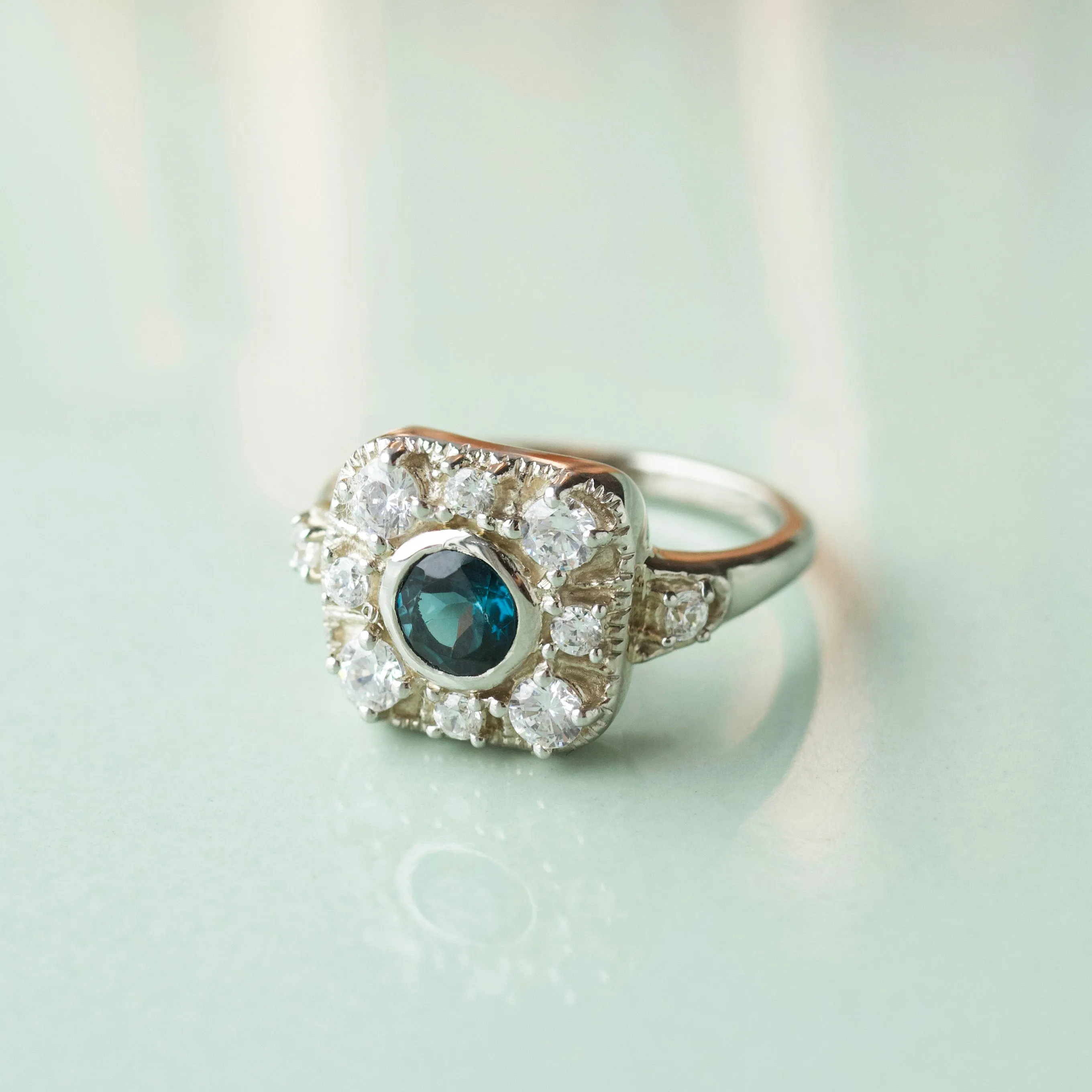 Angelica Blue Topaz Vintage Ring
