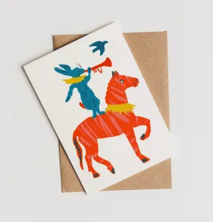 ANY OCCASION CARD - ZEBRA CELEBRATION GREETING CARD