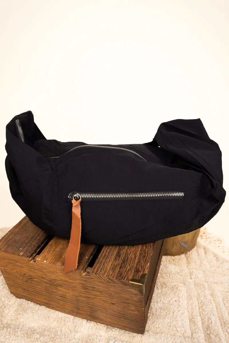 Around The World Large Black Chest Bag