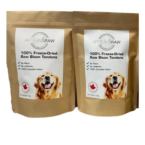 Artisan Raw Freeze Dried Bison Tendons 130g