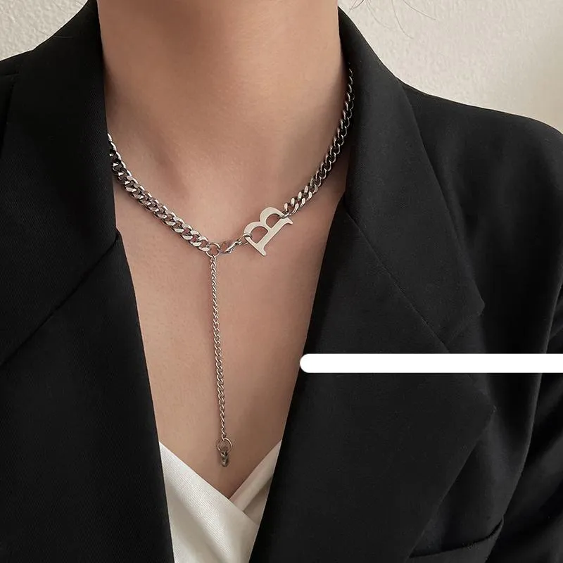 B Letter Pendant Necklace