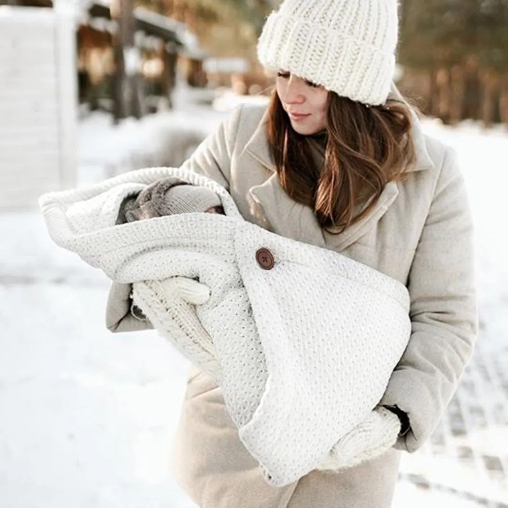Baby Sleeping Bags Envelope Candy Color Knitted Cocoon for Newborns