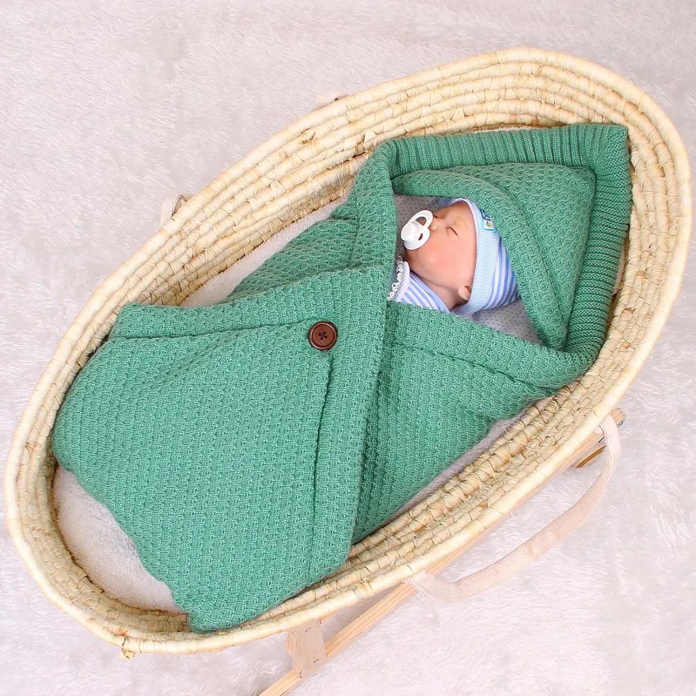 Baby Sleeping Bags Envelope Candy Color Knitted Cocoon for Newborns