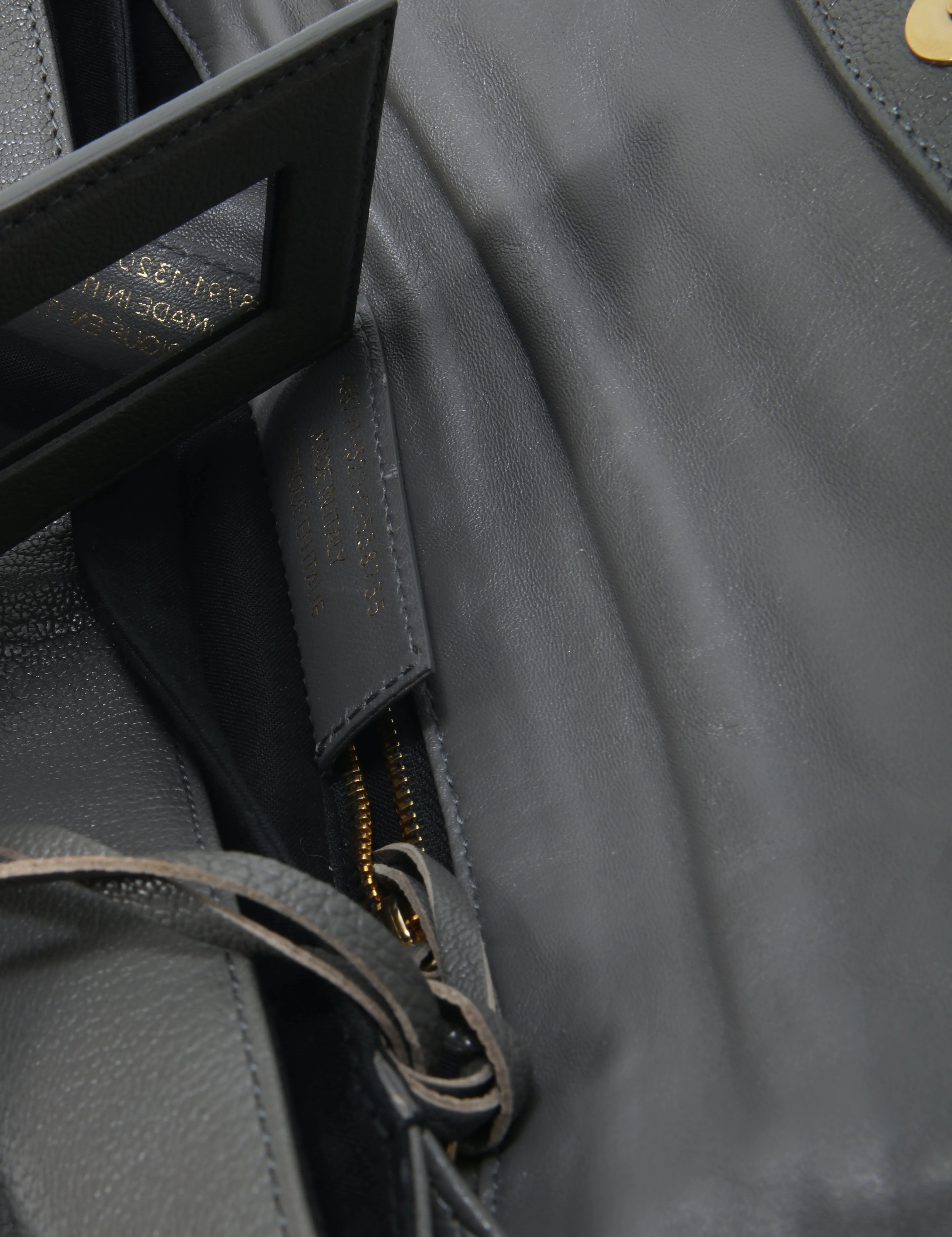 Balenciaga Grey Leather Motocross Metallic Edge Envelope Clutch