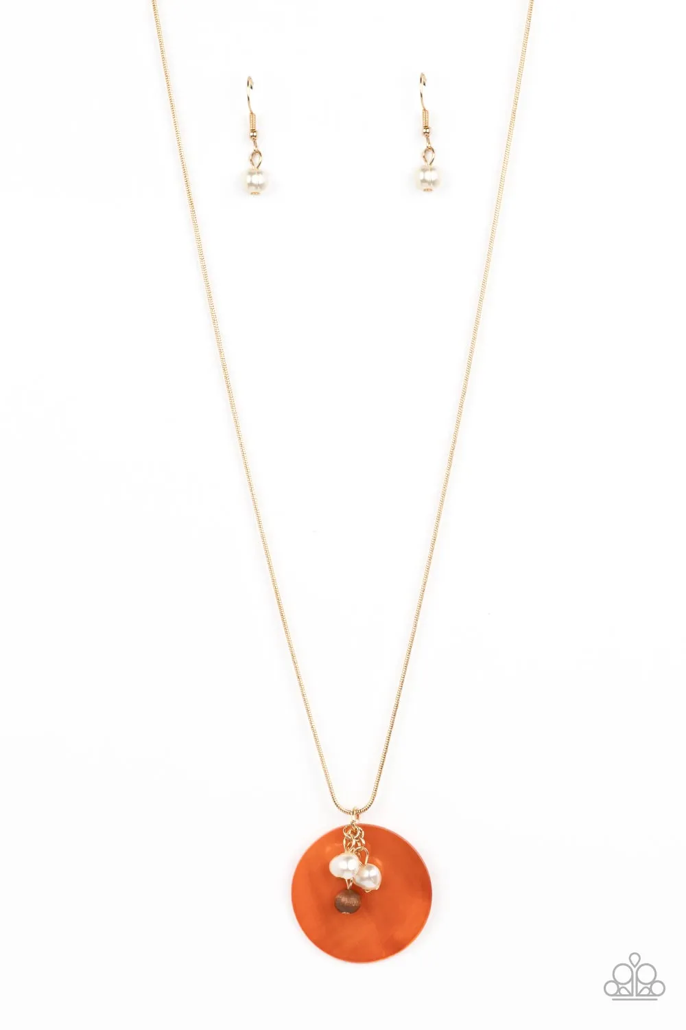 Beach House Harmony - Orange Necklace - Paparazzi Accessories