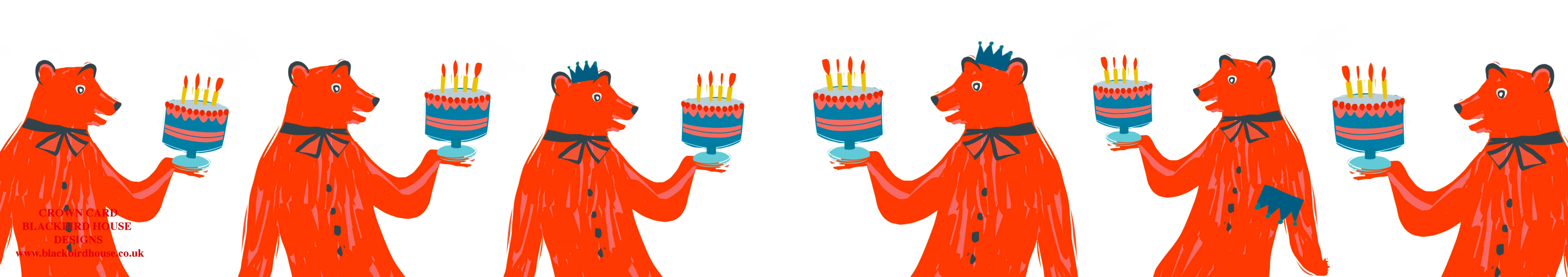 BEAR BIRTHDAY CROWN CARD, TO FIT ANY HEAD SIZE, CELEBRATION CROWN