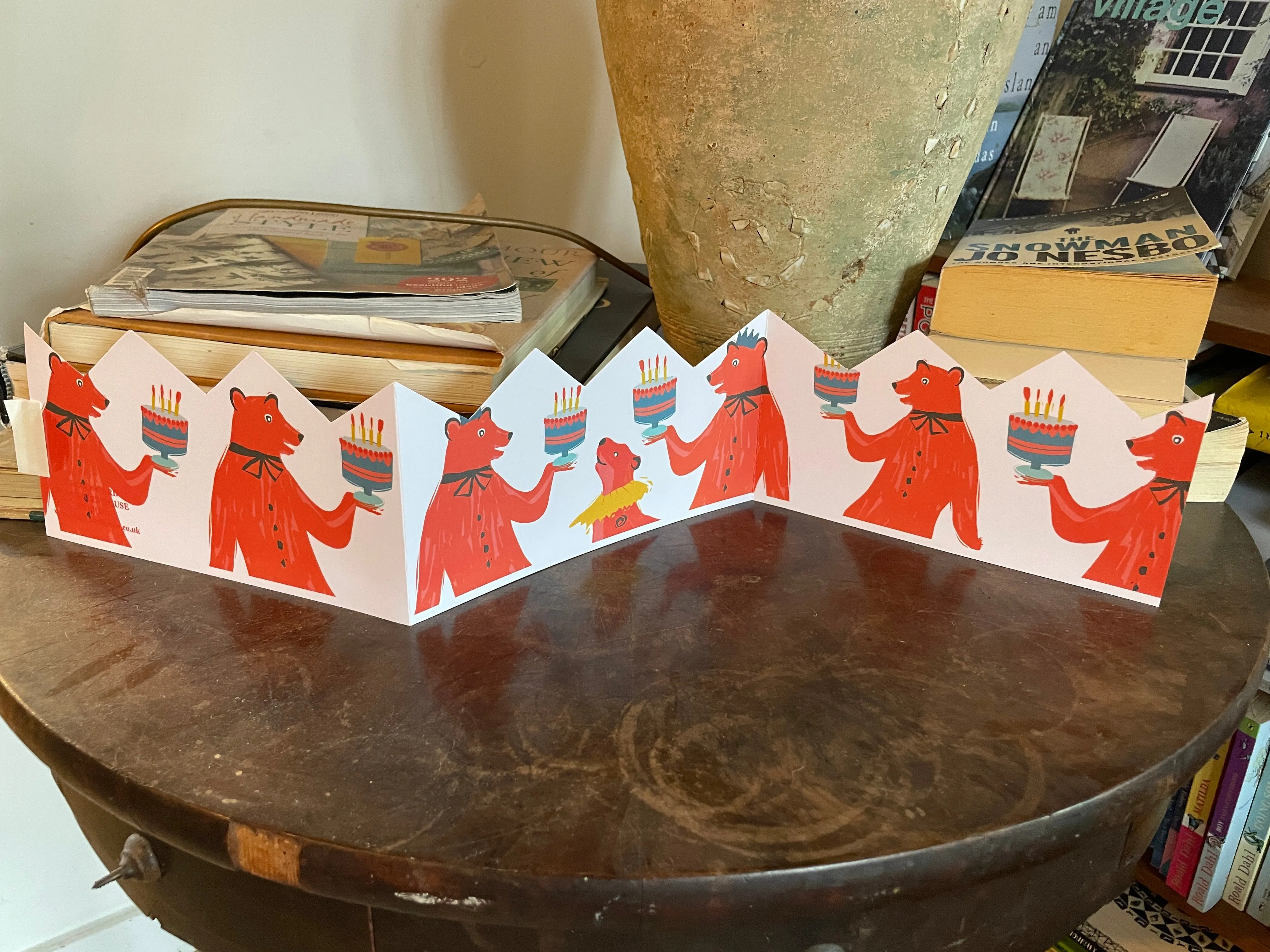 BEAR BIRTHDAY CROWN CARD, TO FIT ANY HEAD SIZE, CELEBRATION CROWN
