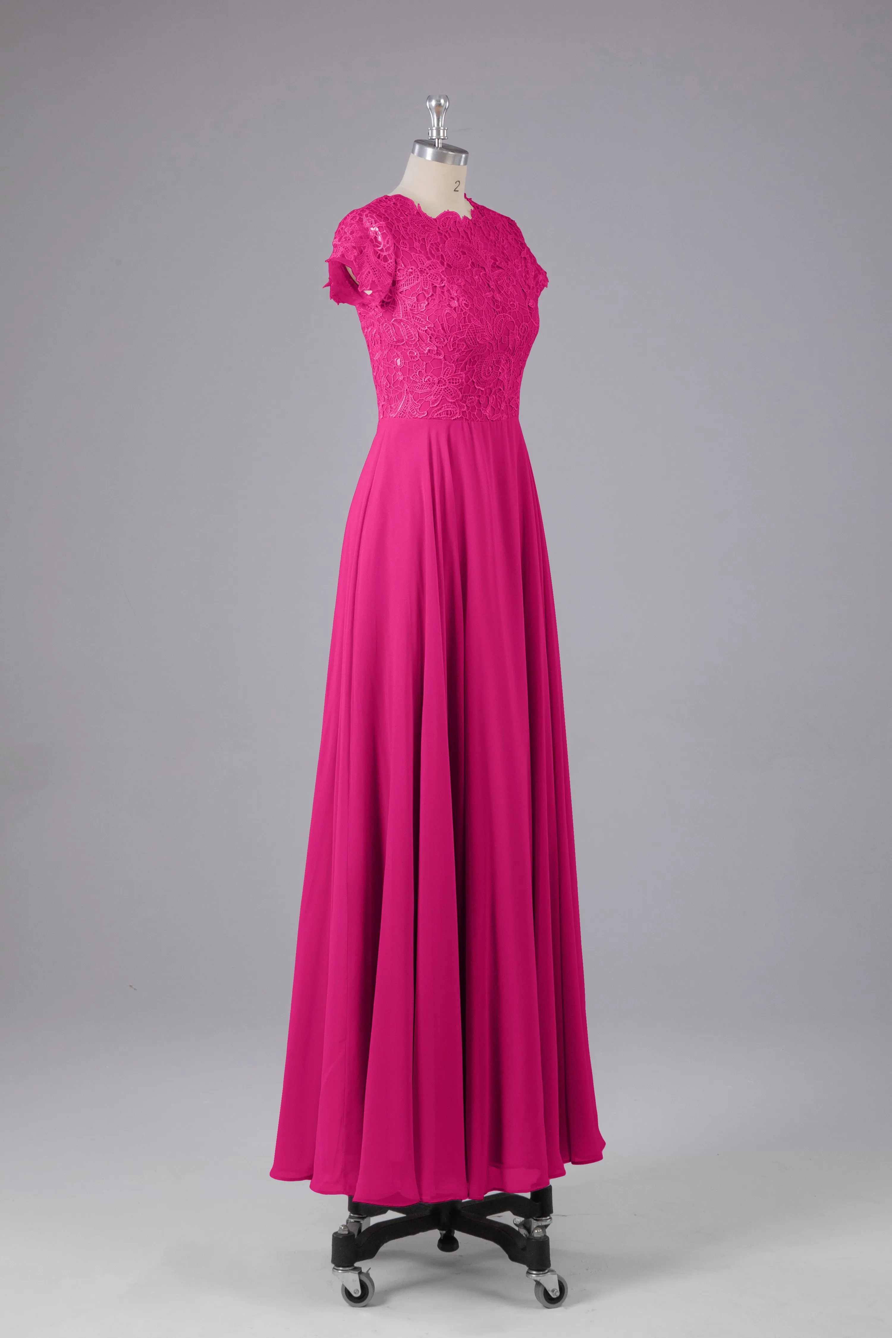 Beautiful A-Line Cap Sleeves Long Bridesmaid Dresses With Pockets