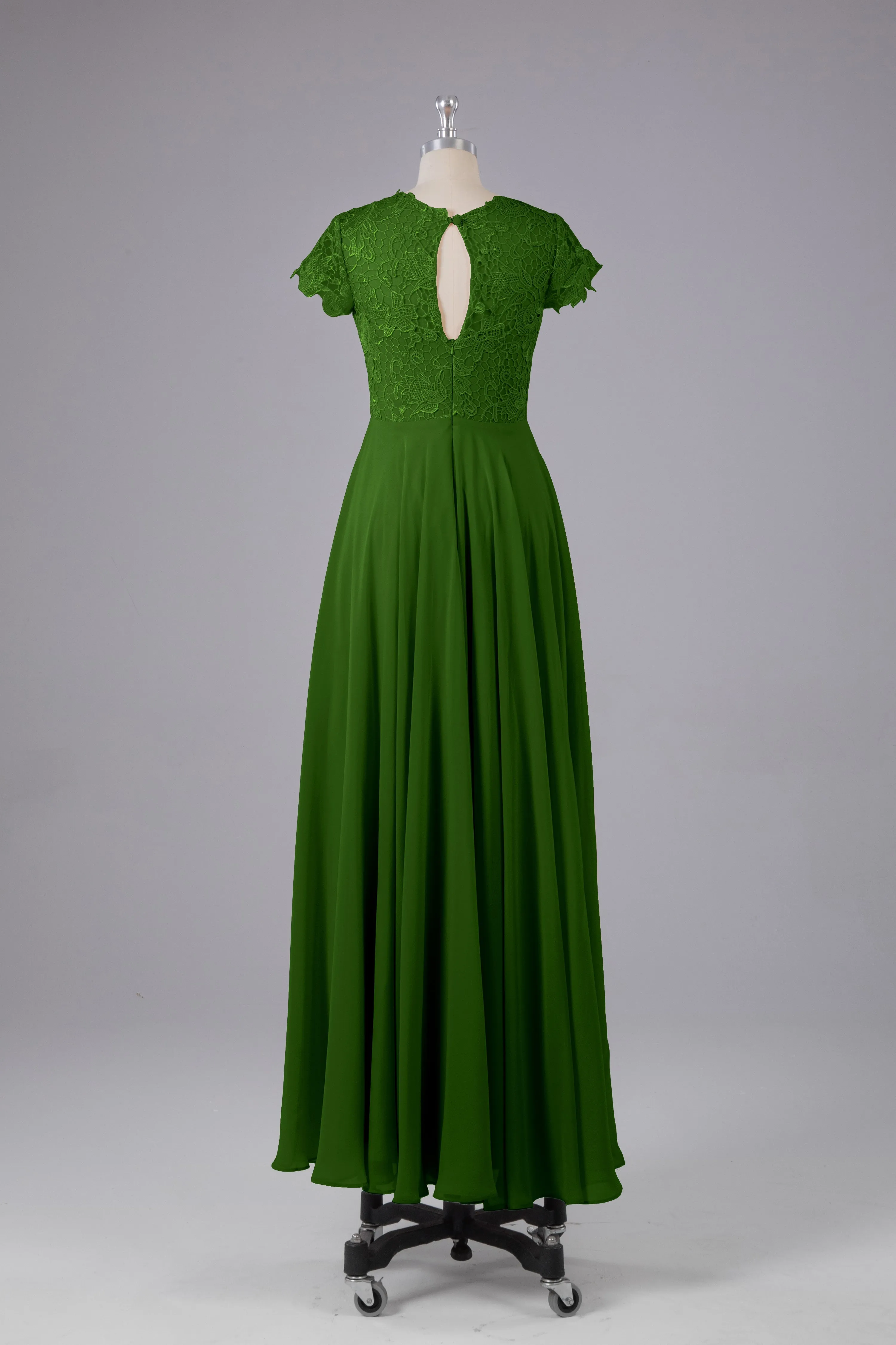 Beautiful A-Line Cap Sleeves Long Bridesmaid Dresses With Pockets