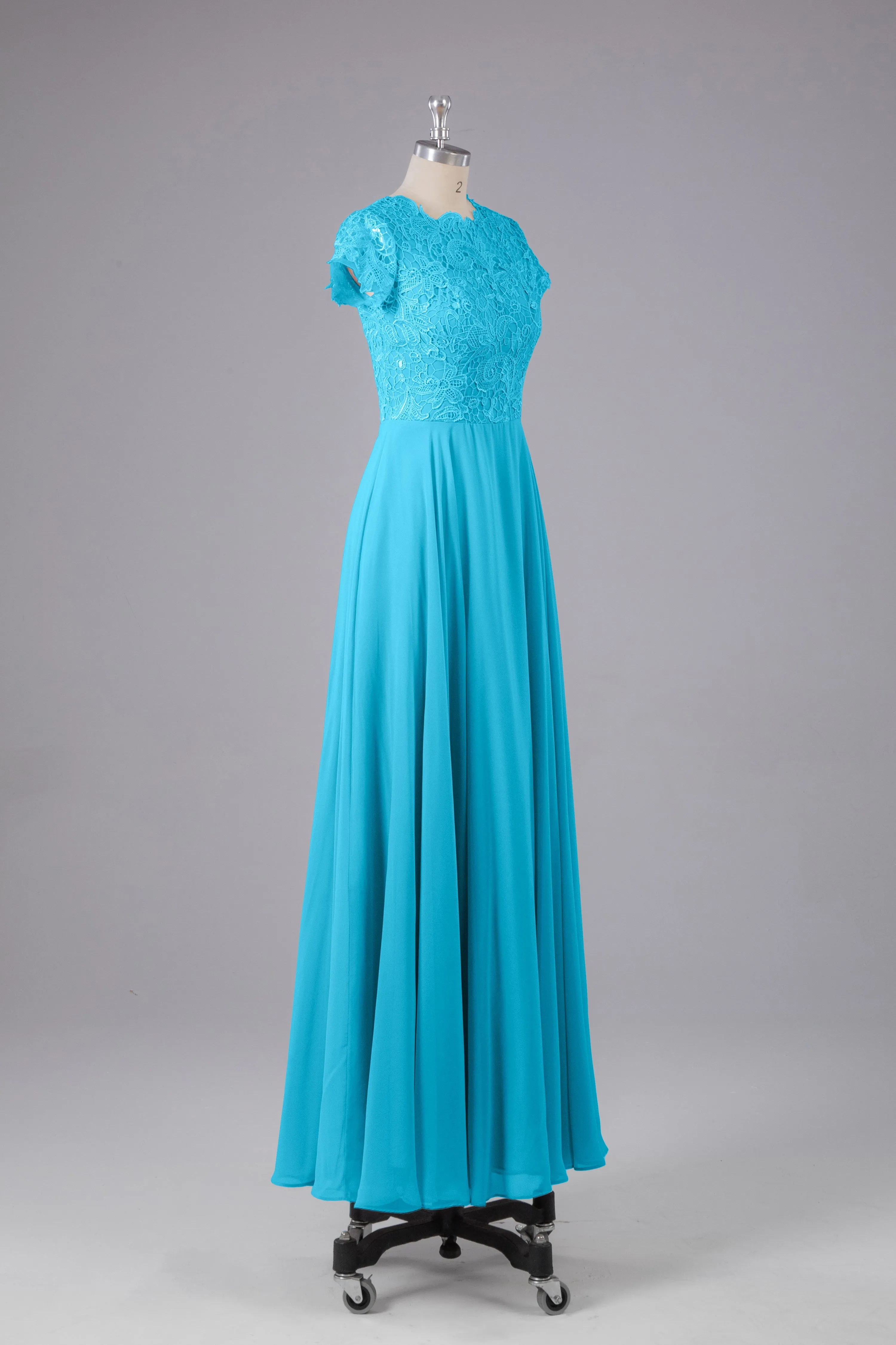 Beautiful A-Line Cap Sleeves Long Bridesmaid Dresses With Pockets