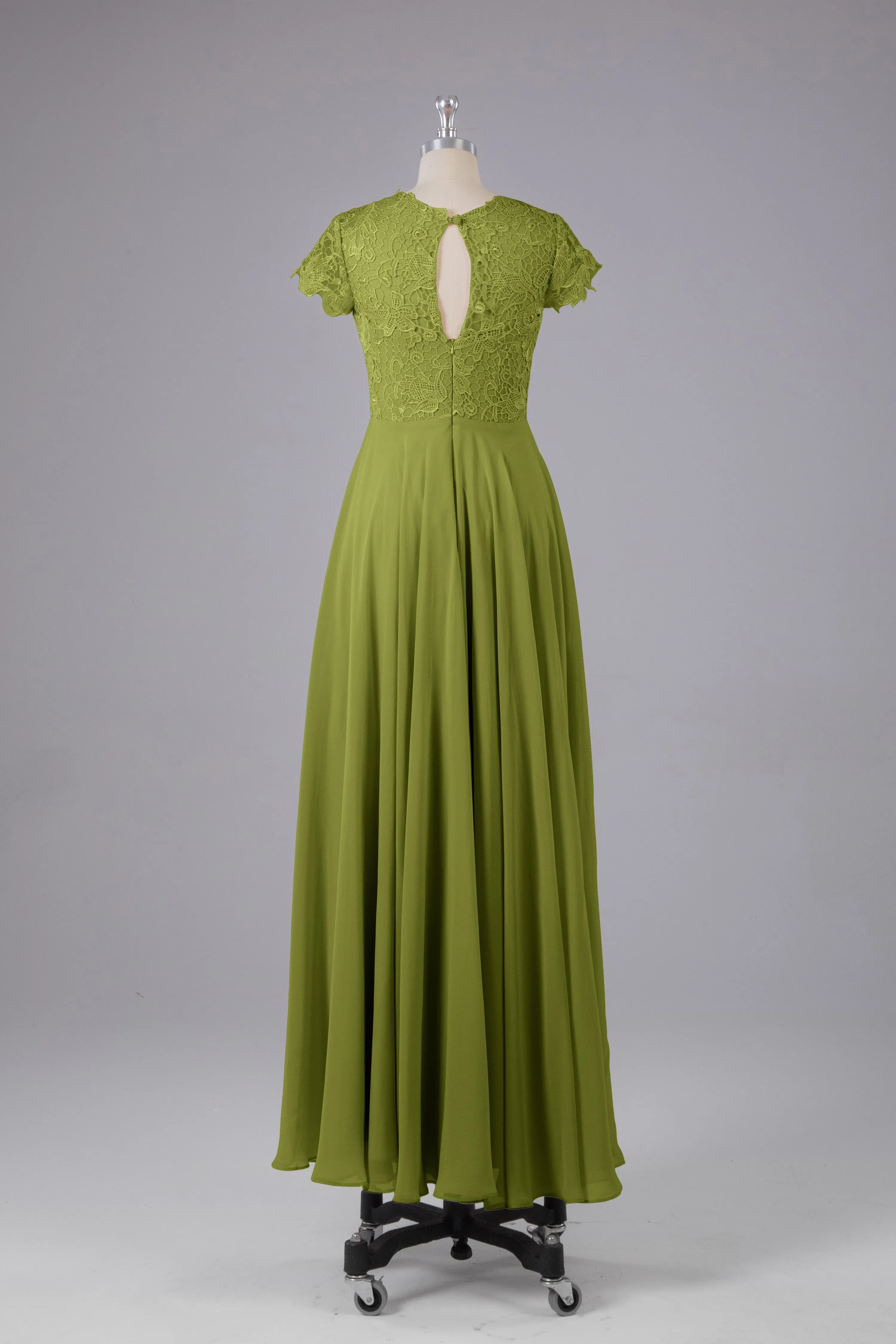 Beautiful A-Line Cap Sleeves Long Bridesmaid Dresses With Pockets
