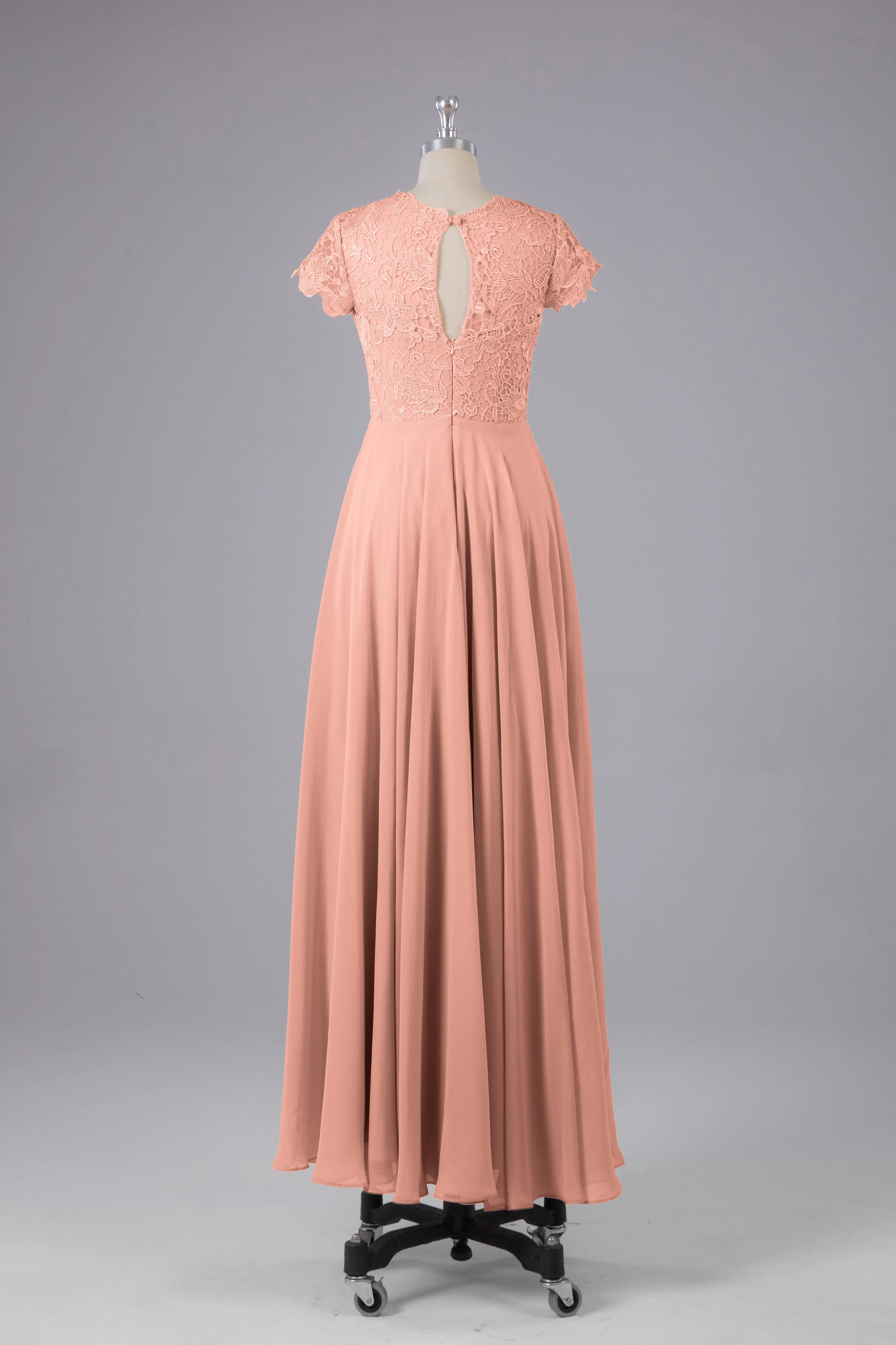 Beautiful A-Line Cap Sleeves Long Bridesmaid Dresses With Pockets
