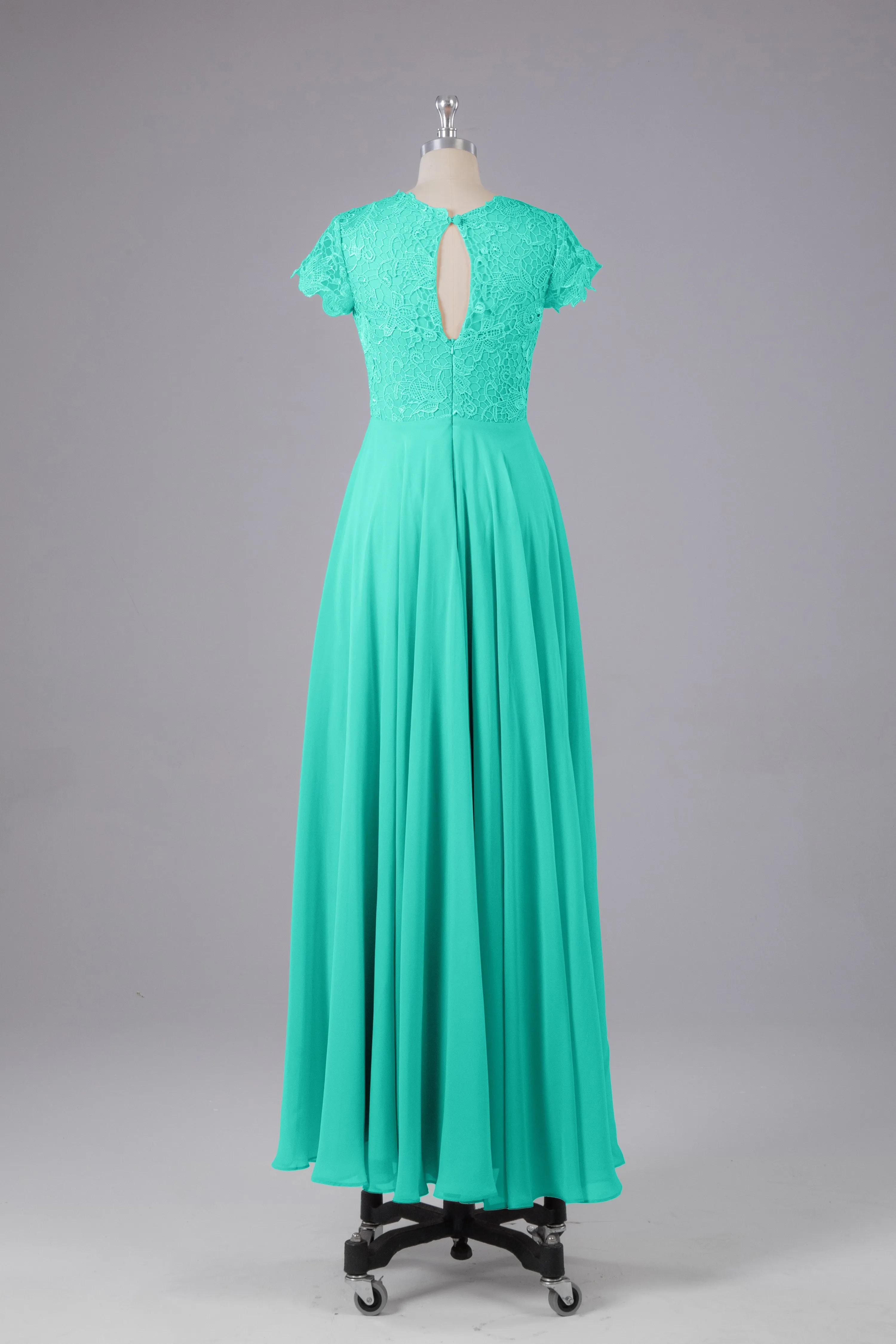 Beautiful A-Line Cap Sleeves Long Bridesmaid Dresses With Pockets