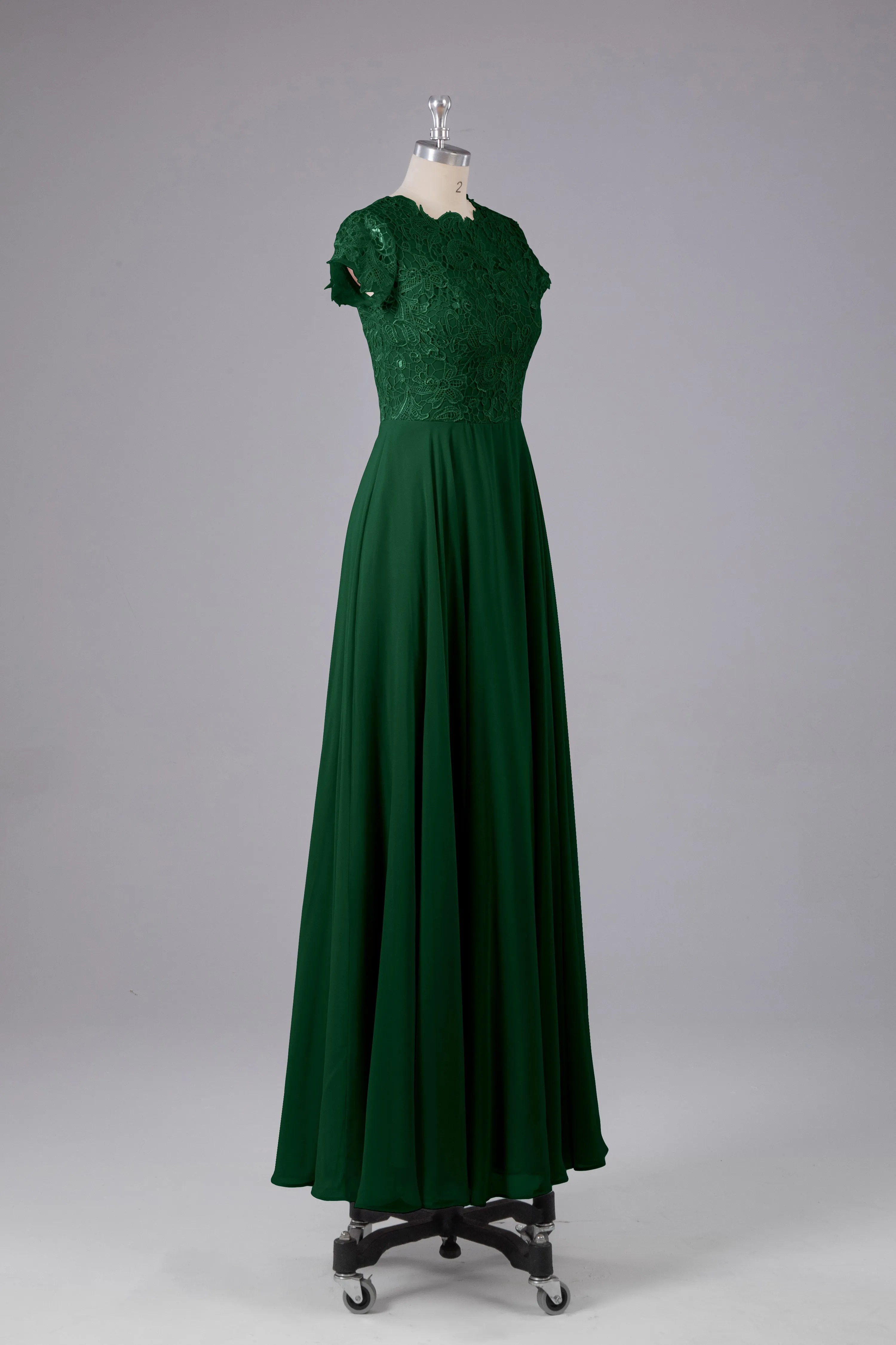 Beautiful A-Line Cap Sleeves Long Bridesmaid Dresses With Pockets
