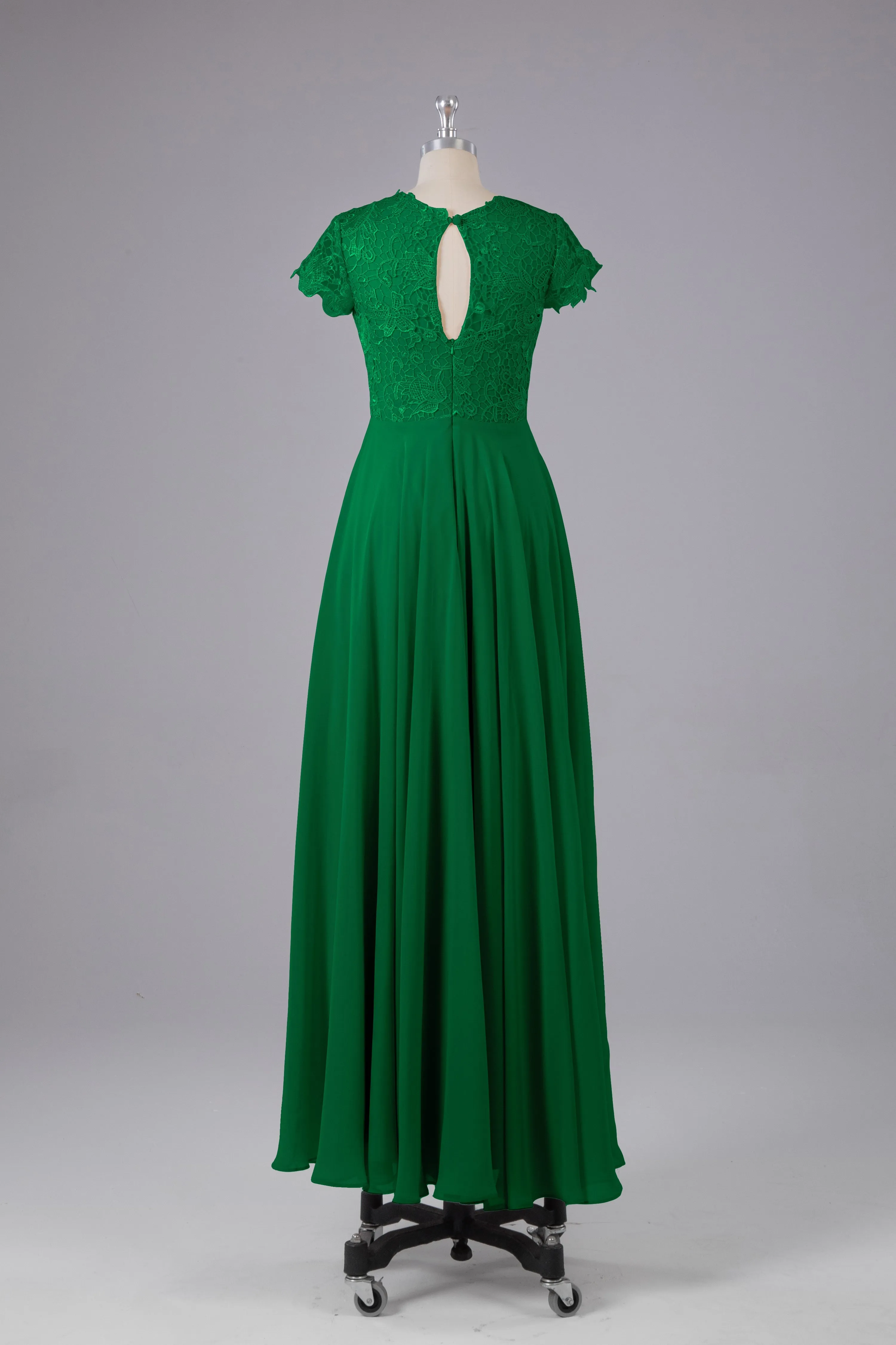 Beautiful A-Line Cap Sleeves Long Bridesmaid Dresses With Pockets
