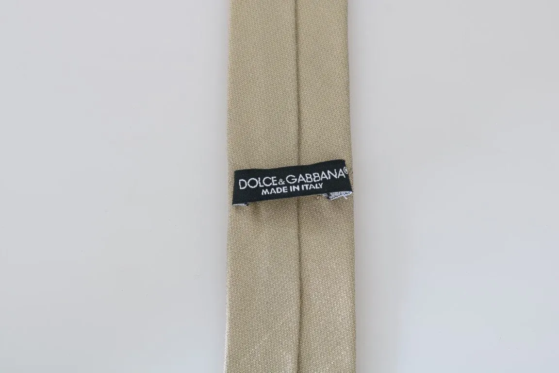 Beige Silk Solid Slim Tie
