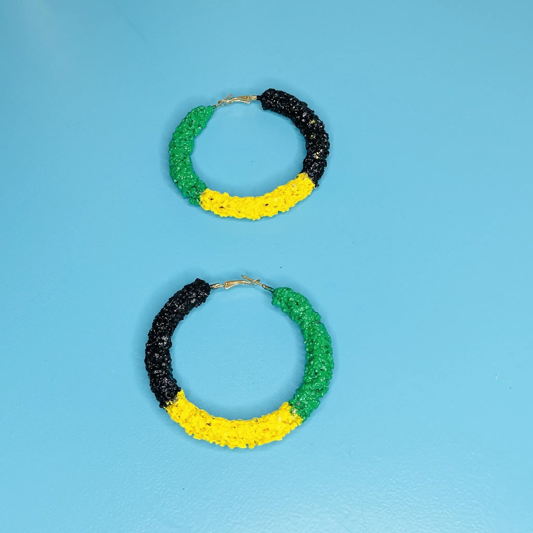Big Fun Oversized Rasta Hoop Earrings