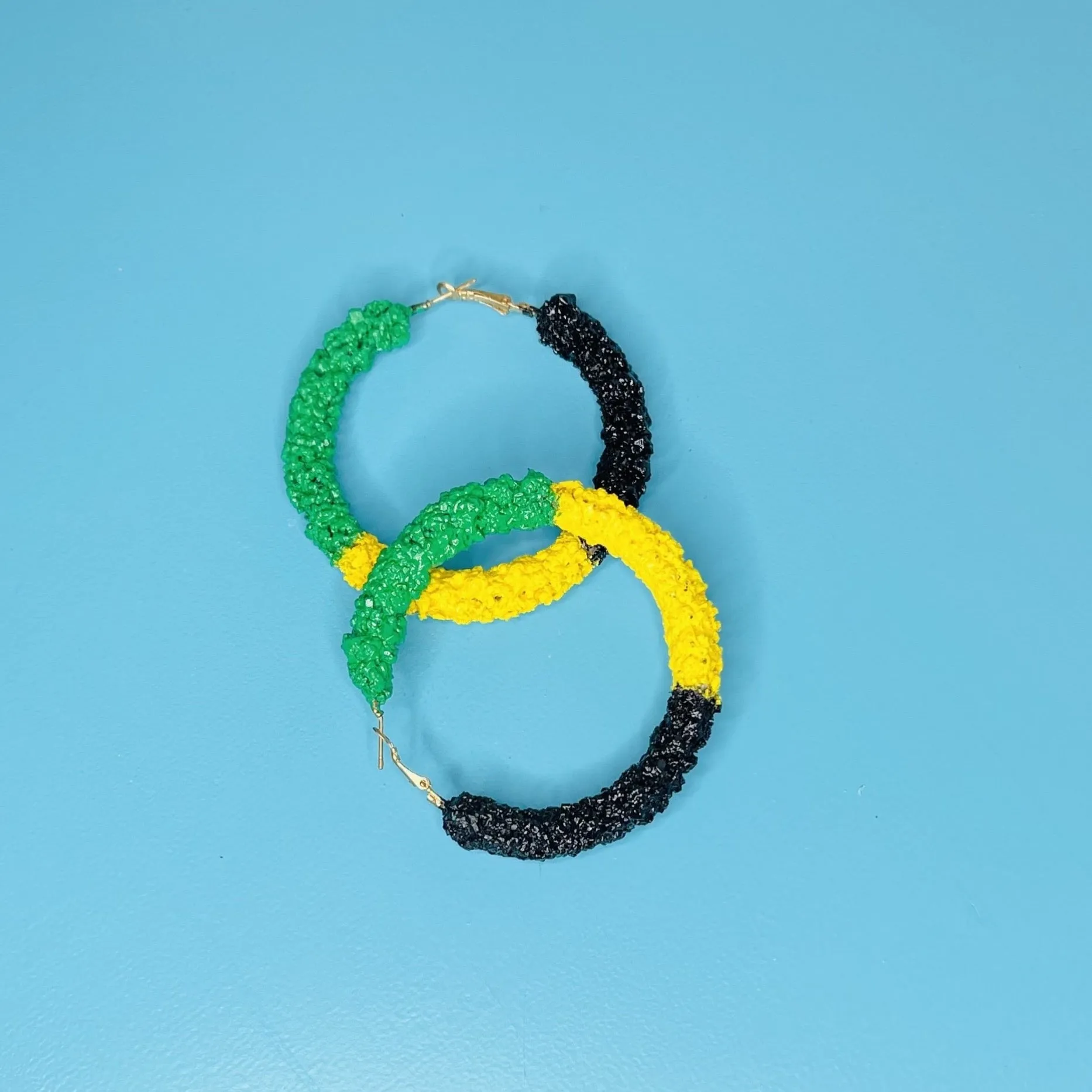 Big Fun Oversized Rasta Hoop Earrings