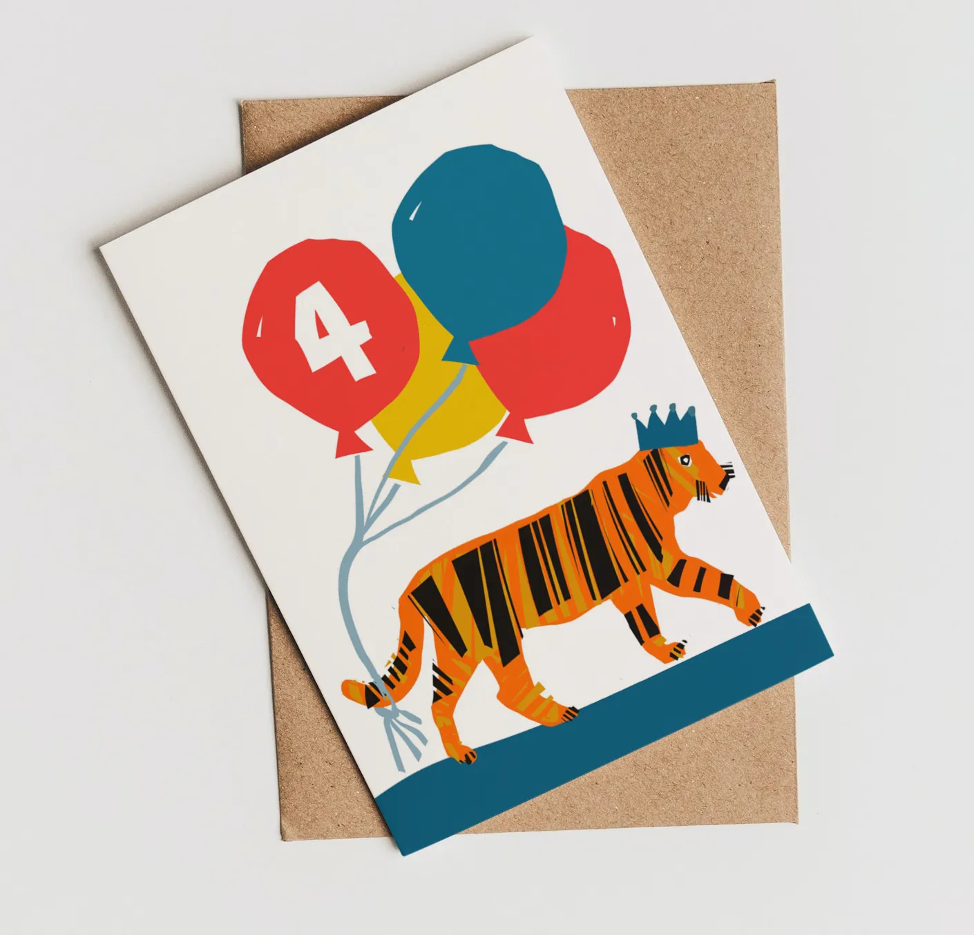 BIRTHDAY CARD, FOUR YEAR OLD BIRTHDAY CARD, ANIMAL BIRTHDAY CARD