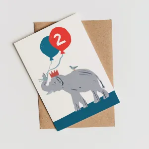 BIRTHDAY CARD, TWO YEAR OLD BIRTHDAY CARD, ANIMAL BIRTHDAY CARD