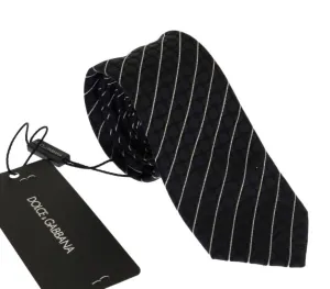 Black Blue Silk Polka Dot Pattern Tie