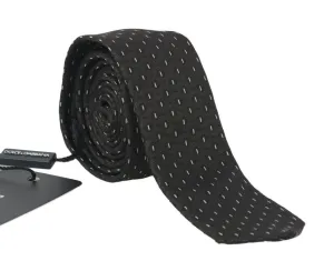 Black Brown Silk Pattern Skinny Tie