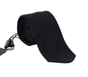 Black Silk Blue Pattern Tie