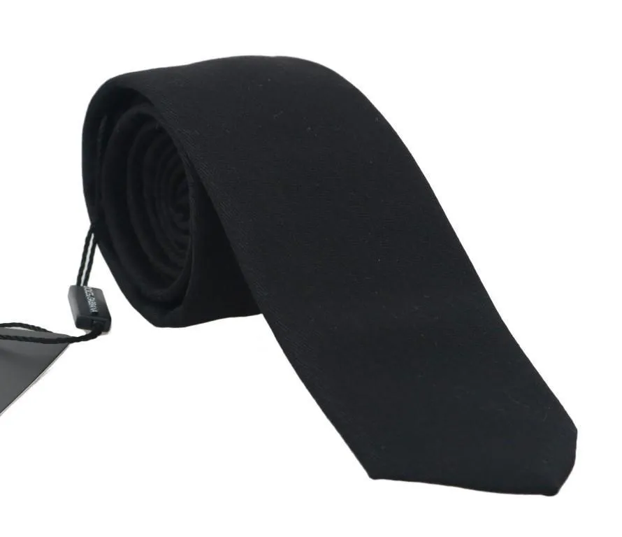 Black Silk Patterned Classic Tie