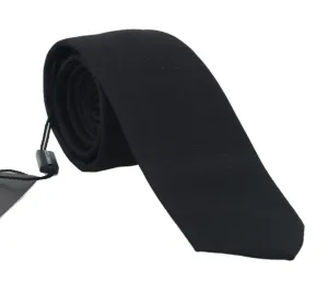 Black Silk Patterned Classic Tie