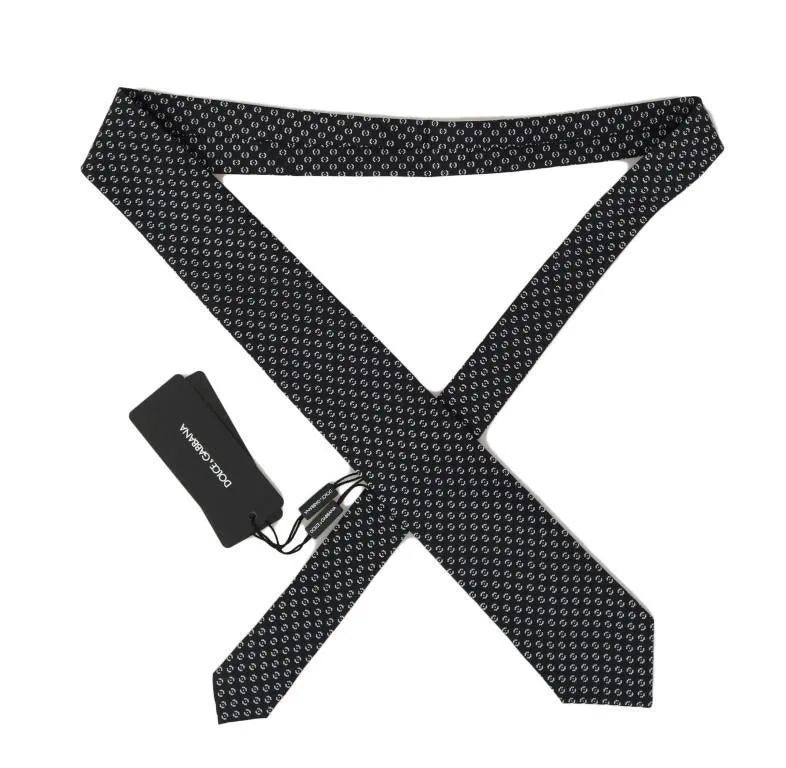 Black Silk Patterned Tie