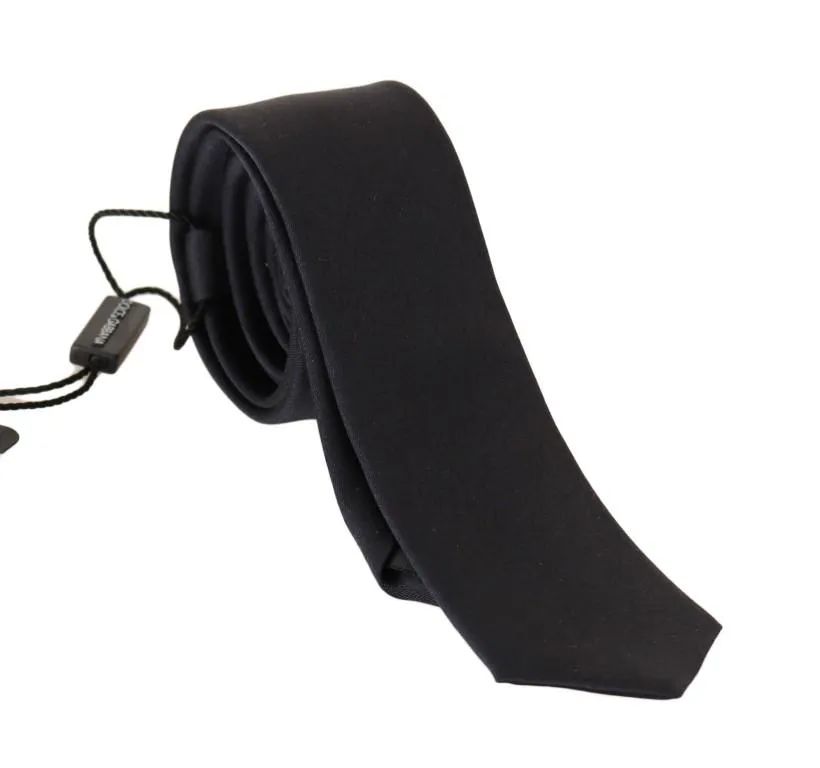 Black Silk Solid Slim Classic Tie