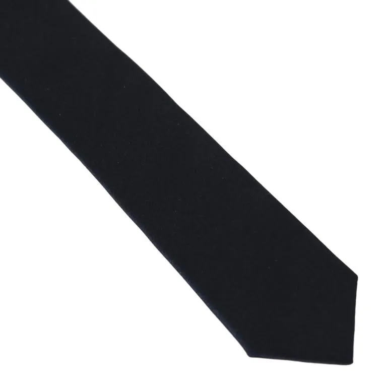 Black Silk Solid Slim Classic Tie