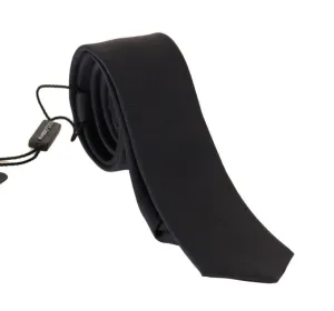 Black Silk Solid Slim Classic Tie