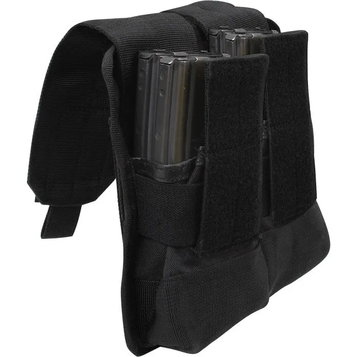 Black - Tactical MOLLE Dual Universal Rifle Mag Pouch