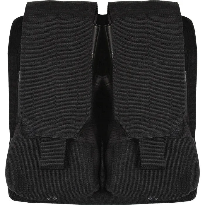 Black - Tactical MOLLE Dual Universal Rifle Mag Pouch