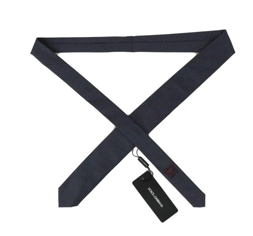 Blue Silk Pattern Classic Tie
