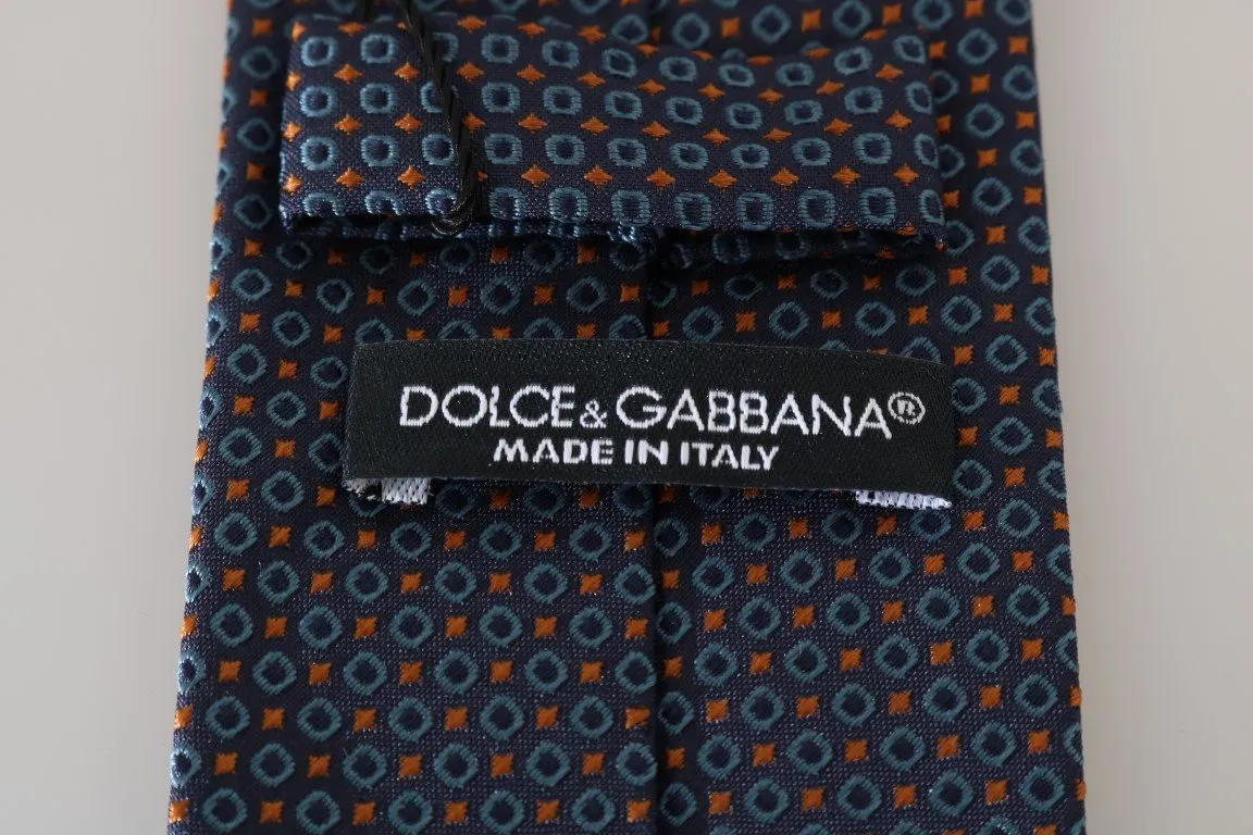 Blue Silk Pattern Classic Tie